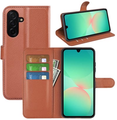 MobyDefend Hoesje - Geschikt voor Samsung Galaxy A27 - Kunstleren Wallet Book Case (Sluiting Voorkant) - Bruin