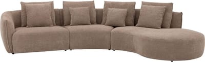 Goossens Fay Hoekbank - Stof - Bruin - 364 x 85 x 203 cm - Rechts