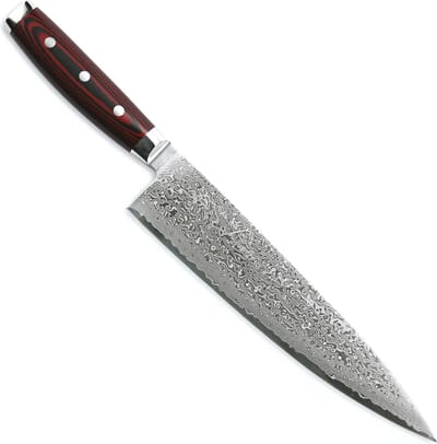 Yaxell Super Gou Koksmes 24 cm – 161 Lagen Damaststaal – SG2 Staal – 63 HRC – Canvas-Micarta Heft