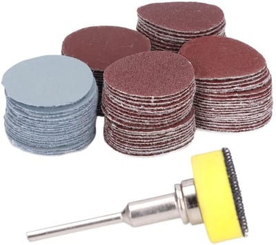 Sanding discs set van 100 stuks, 1 inch, voor schuren en polijsten van roestvrij staal, aluminiumoxide schuurpads en polijstschijven