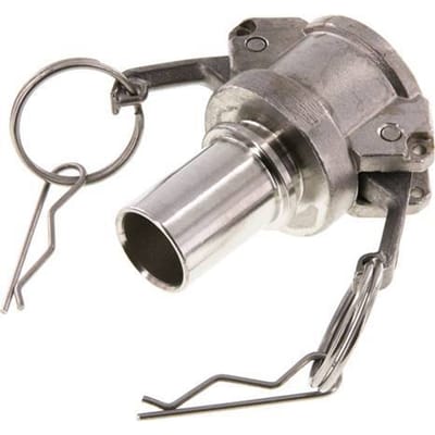 Camlock DN 25 (1'') Koppeling RVS met slangpilaar (25 mm) Type C EN 14420-7 (DIN 2828)