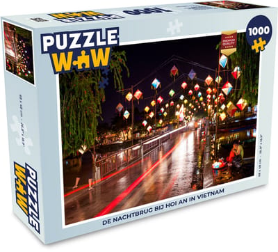 Puzzel De nachtbrug bij Hoi An in Vietnam - Legpuzzel - Puzzel 1000 stukjes volwassenen