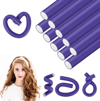 10 Stuks Flexibele Haarrollers van Zacht Schuim, Heatless Haarkrullers voor Korte en Middellange Haarstijlen, Ideaal voor Thuisgebruik en Slaapstyling