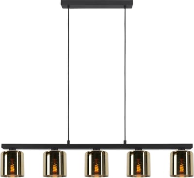 EGLO Cadley Hanglamp | Goudkleurig glas | E27 | Breedte 121 cm | Zwart