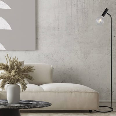 Searchlight Dulwich vloerlamp, dimbaar, zwart, metaal, 152 cm, E27
