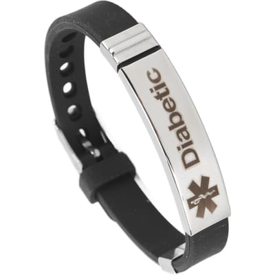 Diabetes Medische Alert Armband Nood ID Bewustzijn Sieraden Diabetes Verstelbare Armband white