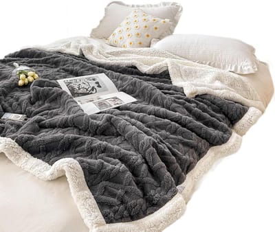 Verwarmde Deken - Fleece Deken - Comfort en Warmte - Zachte Pluizige Stof - 150 x 200 cm - Grijs