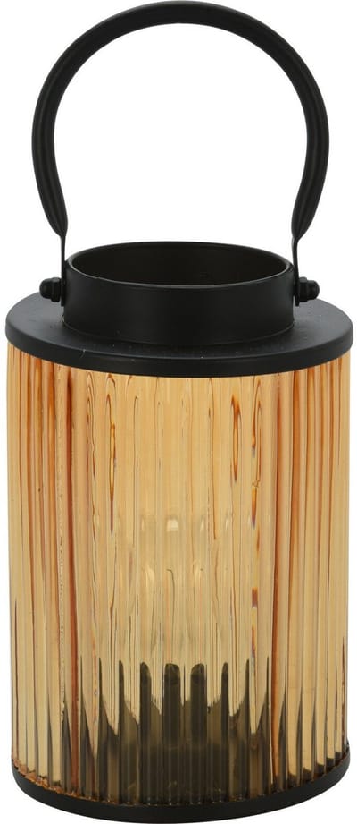 Home & Styling Lantaarn - Windlicht - LED - metaal - warm wit licht - 12,5 x 16,5 cm - tuinlamp - buitenlamp - sfeerlichtje