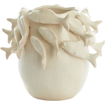 Light & Living - Vaas FISH - 29x28.5x27cm - Wit