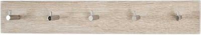 Wandkapstok – Eiken MDF – Keerbaar met edelstalen haken – 57x5x8 cm – Modern en natuurlijk
