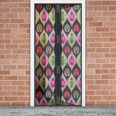 Magnetisch Deurgordijn Tegen Insecten – Vliegengordijn / Hordeur - Hor met Magneten – Insectenpatroon – 100 x 210 cm – Zelfsluitend – Met Klittenband – Wasbaar en UV-Bestendig – Voor Deur en Balkon [11398R]