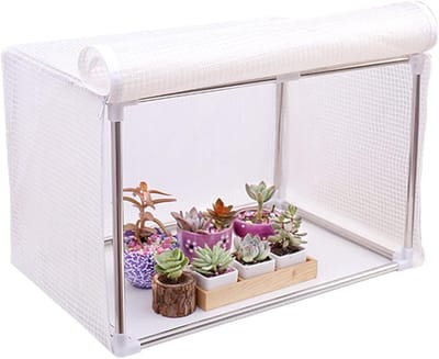 Portable Mini Greenhouse Tunnel with Waterproof Zipper Clear Cover for Indoor/Outdoor Plants Compact Size 80 x 30 x 30 cm, Ideal for Seedlings and Plant Protection