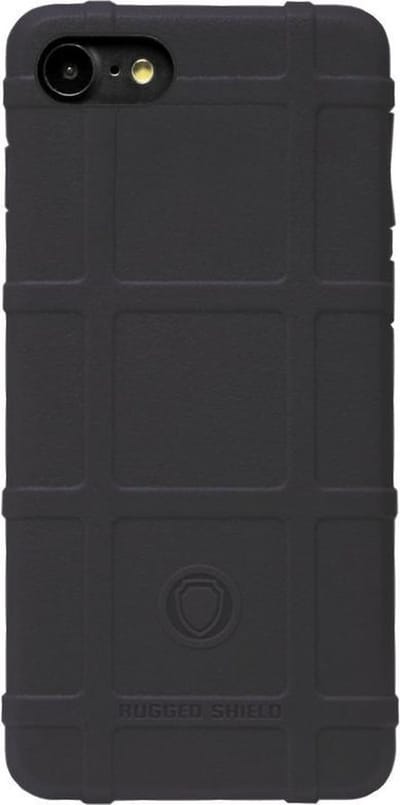 RUGGED SHIELD Rubber Bumper Case Hoesje Geschikt voor iPhone 8 Plus/ 7 Plus - Zwart