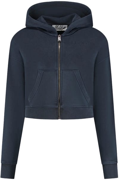 Malelions cropped zip hoodie in de kleur blauw.