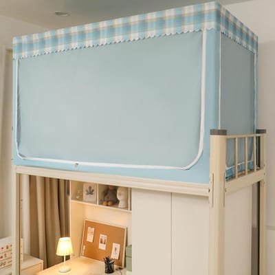 Bed Tent - Slaap Gordijn - Privacy Creëren - Ingebouwde Opbergvak - Twin Size - Lichtblauw