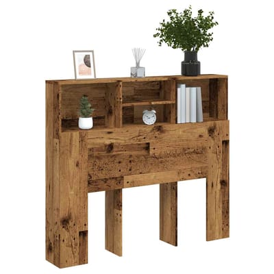 vidaXL - Hoofdbordkast - 120x19x103,5 - cm - bewerkt - hout - oud - houtkleurig