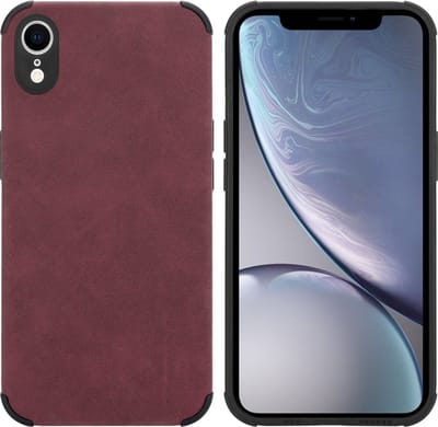 Cadorabo Hoesje geschikt voor Apple iPhone XR in Bourgondisch Paars - Beschermhoes gemaakt van TPU-silicone Case Cover met fijne faux-suède achterzijde