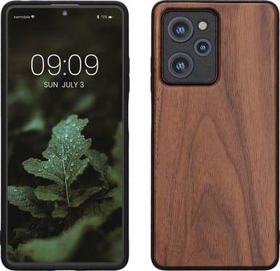 kwmobile telefoonhoesje geschikt voor Xiaomi Poco X5 Pro 5G - Hoesje met bumper in donkerbruin - Backcover - hout
