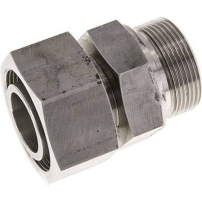 38S & G1-1/2'' RVS Rechte Draaidoorvoer Buitendraad 315bar FKM Verstelbaar ISO 8434-1
