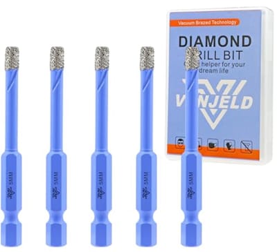 Diamant tegelboor set - 6 mm 5-delig voor keramiek en porselein - Snelwissel zeskantschacht met opbergkoffer