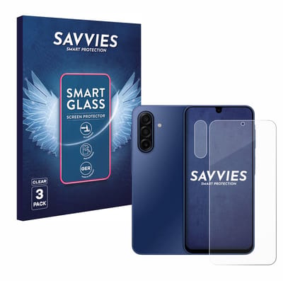 3 Stuks Savvies Screenprotector - geschikt voor Samsung Galaxy A17 5G (Voor+Camera) - beschermfolie glas transparant