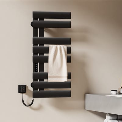 EMKE Elektrische Handdoekradiator - 2026 Vernieuwd - Smart Bediening - Touchscreen & APP - Met Timer - 230 W - 85x40 cm - Badkamer Radiator - Handdoekdroger
