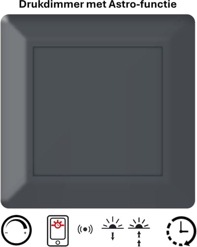 Freelux Led Dimmer - Astro Tijdsschakelaar - Bluetooth met app - 230VAC - 250W/1,1A - Inbouw - Fase-afsnij - Stopcontact - Antraciet mat gelakt