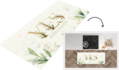 Keukenloper - Loper keuken - Geslaagd - Goud - Quote - 120x50 cm - Keukenloper vinyl