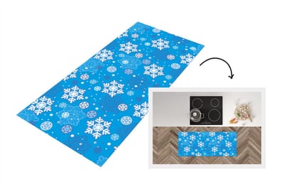 Keukenloper - Loper keuken - Sneeuwvlok - Winter - Kerst - Patronen - 120x50 cm - Keukenloper vinyl