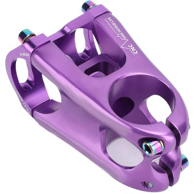 Fietsstuurpen CNC Uitgehold Hoge Sterkte Aluminiumlegering 50mm Stuurpen voor 28.6mm en 31.8mm Diameter Paars paars