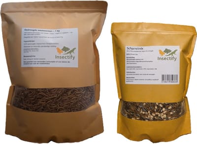 Meelwormen Gedroogd 1kg + Scharrelmix 1kg - Bundel voor Kippen & Tuinvogels
