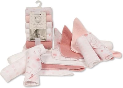 12 Pack Wasdoekjes 22 x 22 Cm Superior Quality Meisjes Wit/roze GP-25-1201