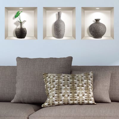 Decoratieve vaasstickers met 3D-effect, 30 x 90 cm