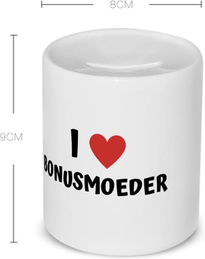 Akyol - i love bonusmoeder Spaarpot - Moeder - de liefste bonusmoeder - moeder cadeautjes - moederdag - verjaardag - geschenk - kado - 350 ML inhoud