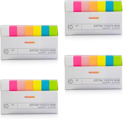 2800 Stuks Sticky Notes, 41 x 11 mm, 7 Kleuren, Ideaal voor School, Kantoor en Thuisgebruik