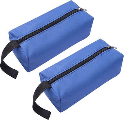 SnelShoppen - 2Pcs Kleine Tooltas met Rits - Multifunctionele Gereedschap Organizer 25x8x7cm - Waterdichte Schroevendraaier Pouch - Blauw - Ideaal voo