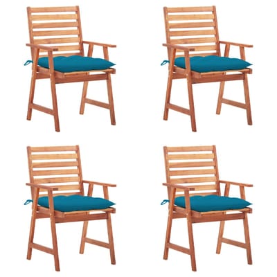 vidaXL - Tuinstoelen - 4 - st - met - kussens - massief - acaciahout