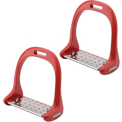 Étrier d'équitation en acier inoxydable avec coussin antidérapant et selle en aluminium peinte violette