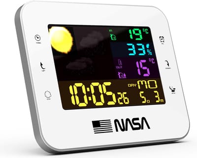 NASA WS500 weerstation 7 in 1 kleur Wit | 6" LCD-scherm - Voor binnen en buiten |