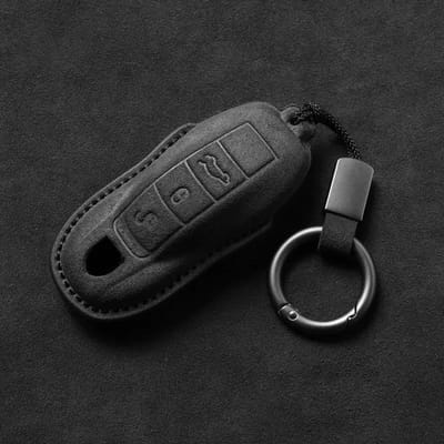 Voor Porsche Panamera Spyder Carrera Macan Cayman Cayenne 911 970 981 991 Sleutelhoesje Sleutelhouder Leer Cover Shell Auto Accessoires gray