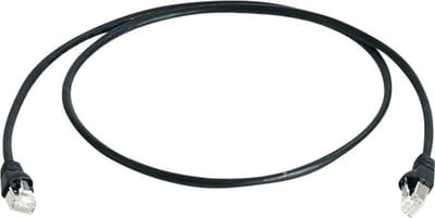 Telegärtner 100007969 RJ45 Netwerkkabel, patchkabel CAT 6A S/FTP 0.50 m Zwart Vlambestendig, Halogeenvrij, UL gecertifi