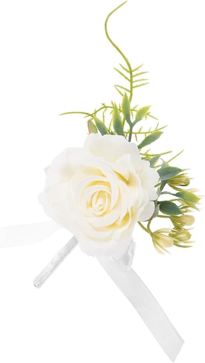 Bruiloft Corsage - Decoratieve Boutonnière - Feestelijke Ceremonie - Chic Comfortabel Ontwerp - 45 x 85 cm - Wit