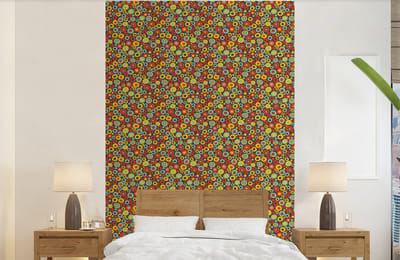 Behang - Fotobehang Patroon - Jaren 70 - Retro - Bubbel - Breedte 140 cm x hoogte 220 cm