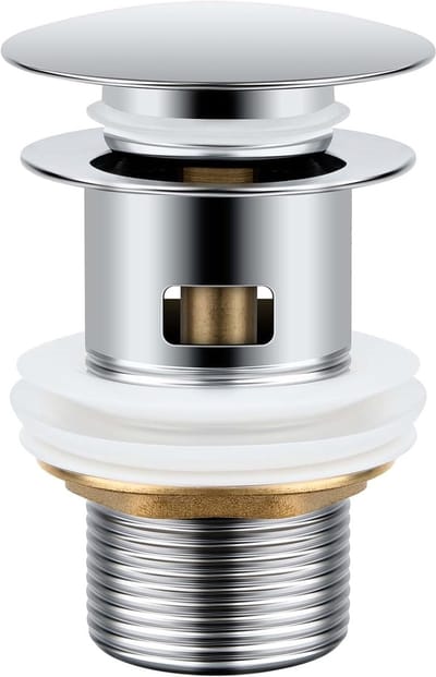 Wastafelstop - Afvoerstop Bidet - Badkamer Afvoer - Click Clack Systeem - Universeel 1 1/4 inch - Zilver