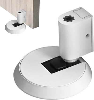 Magnetische Deurstop - Metalen Vloerstop - Deuren Open Houden - Intrekbaar Ontwerp - 62 x 09 cm - Wit