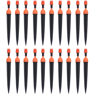 20 Stuks Multifunctionele Sproeidruppelaars Verstelbare Irrigatie Verstuivende Sprinklers Druppelirrigatie oranje