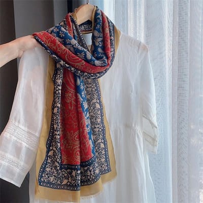 Wintermode Ombre Paisley Bloemen Franje Viscose Sjaal Hoge Kwaliteit Wikkel Pashmina Stola Bufandas Moslim Hijab 180*90Cm gray