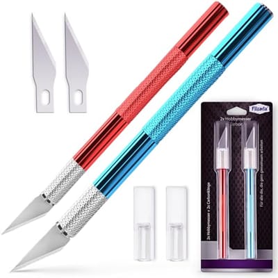 Scalpel knutselmessenset met ideale precisie - Rood en Blauw