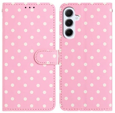 Hoesje Geschikt voor Samsung Galaxy A17 / A26 | Polka Dot Wallet Book Case | Portemonnee Hoesje | 3 Pasjes | Magneetsluiting | Stand Functie | Roze