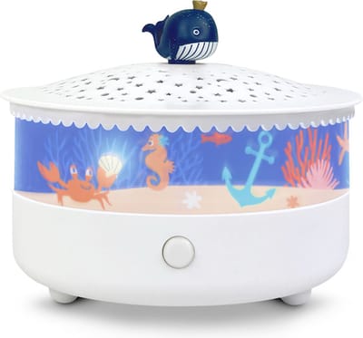 Sterrenprojector Oceaan met Muziek en Huilsensor – Betoverende Sterrenhemel voor je Kleintje, Automatische Uitschakeling en USB-kabel Inbegrepen